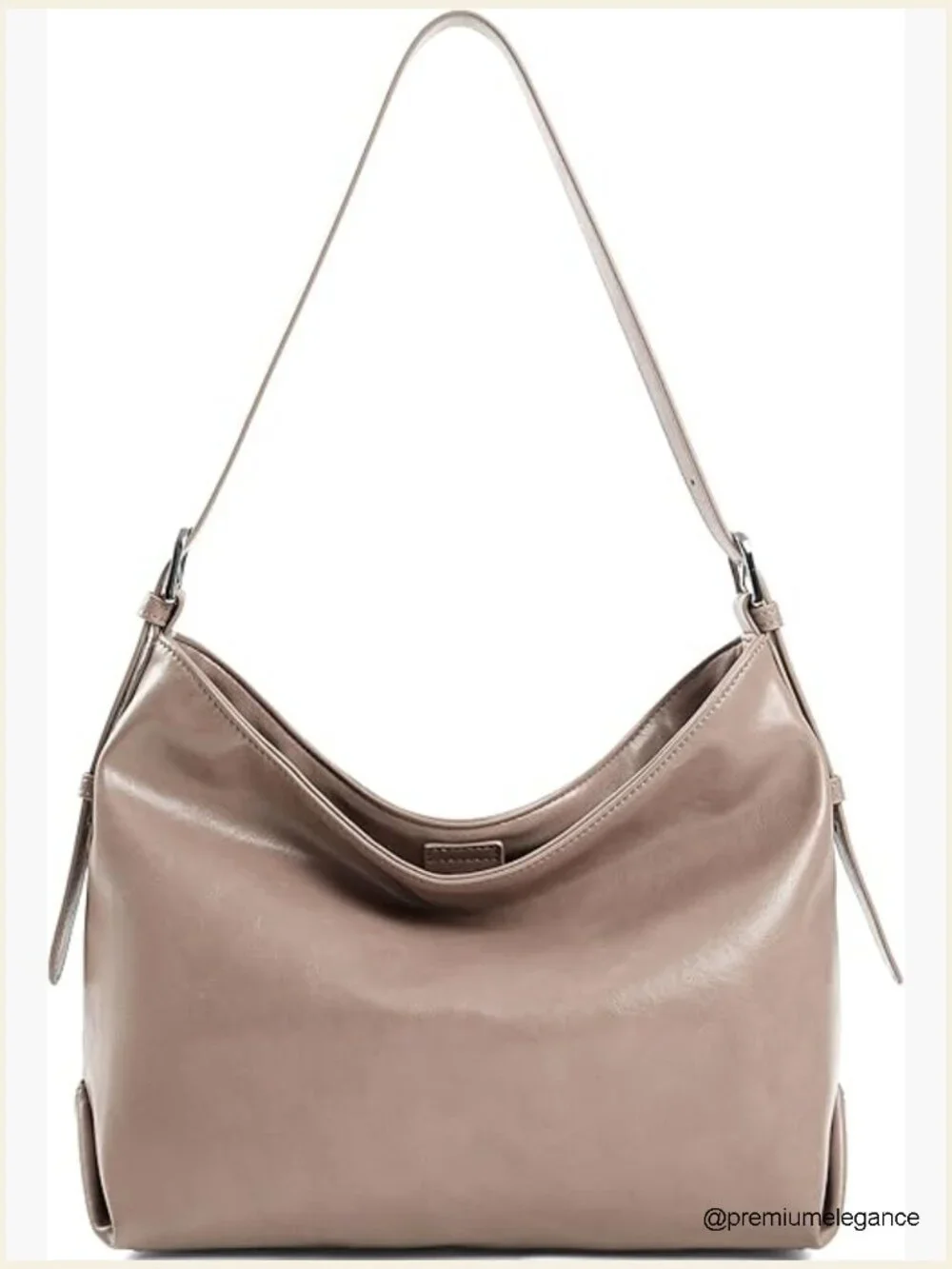Small Soft Slouchy Hobo Bag Shoulder Purse Tote with Front Zip Pocket